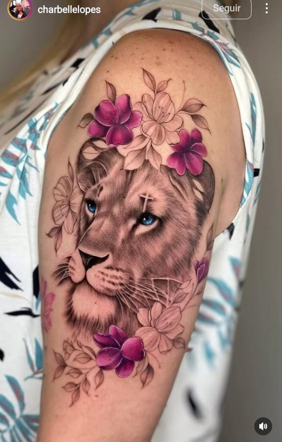 Leo Constellation Tattoos on Women Front Shoulder