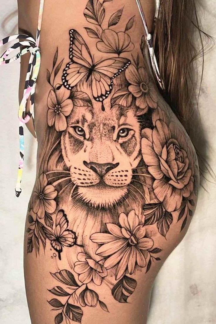 Leo Tattoo on Women Hip