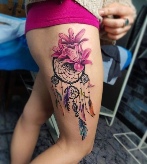 Sexy Lady Feathered String Tattoo